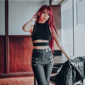 Lychee The Label Tofu Reflective Detail Cut Out Crop Top